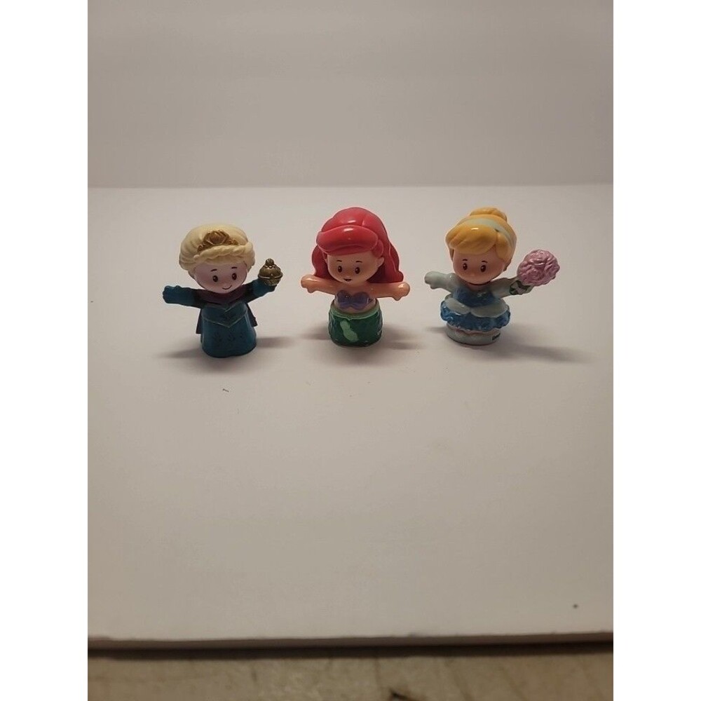 Disney Little People Princess Figure Toy Lot of 3 Elsa Aurora Ariel Cake Topper